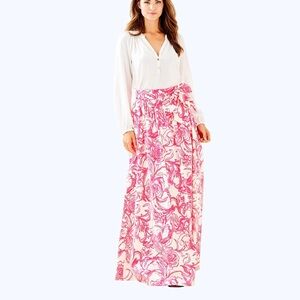 Lilly Pulitzer Goop Maxi Skirt 8 New With Tags Kiss Kiss Pink